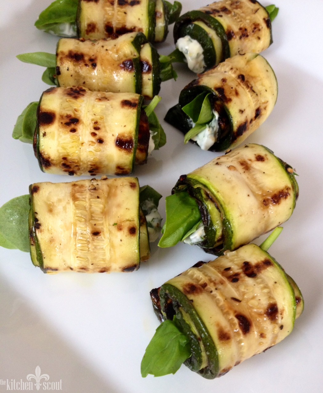 Grilled Zucchini RollUps with Herbs and Cheese The Kitchen Scout