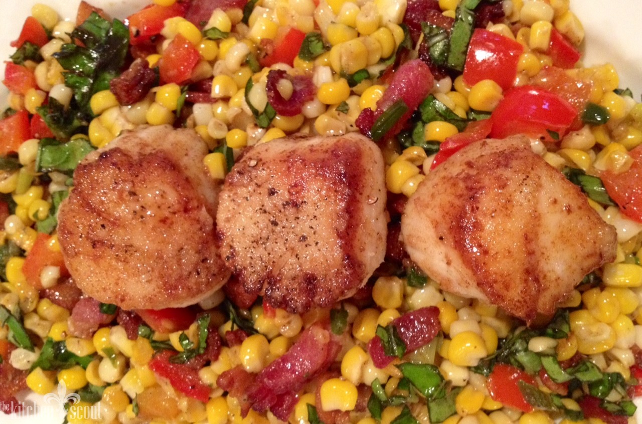 Seared Scallops with Corn and Bacon The Kitchen Scout