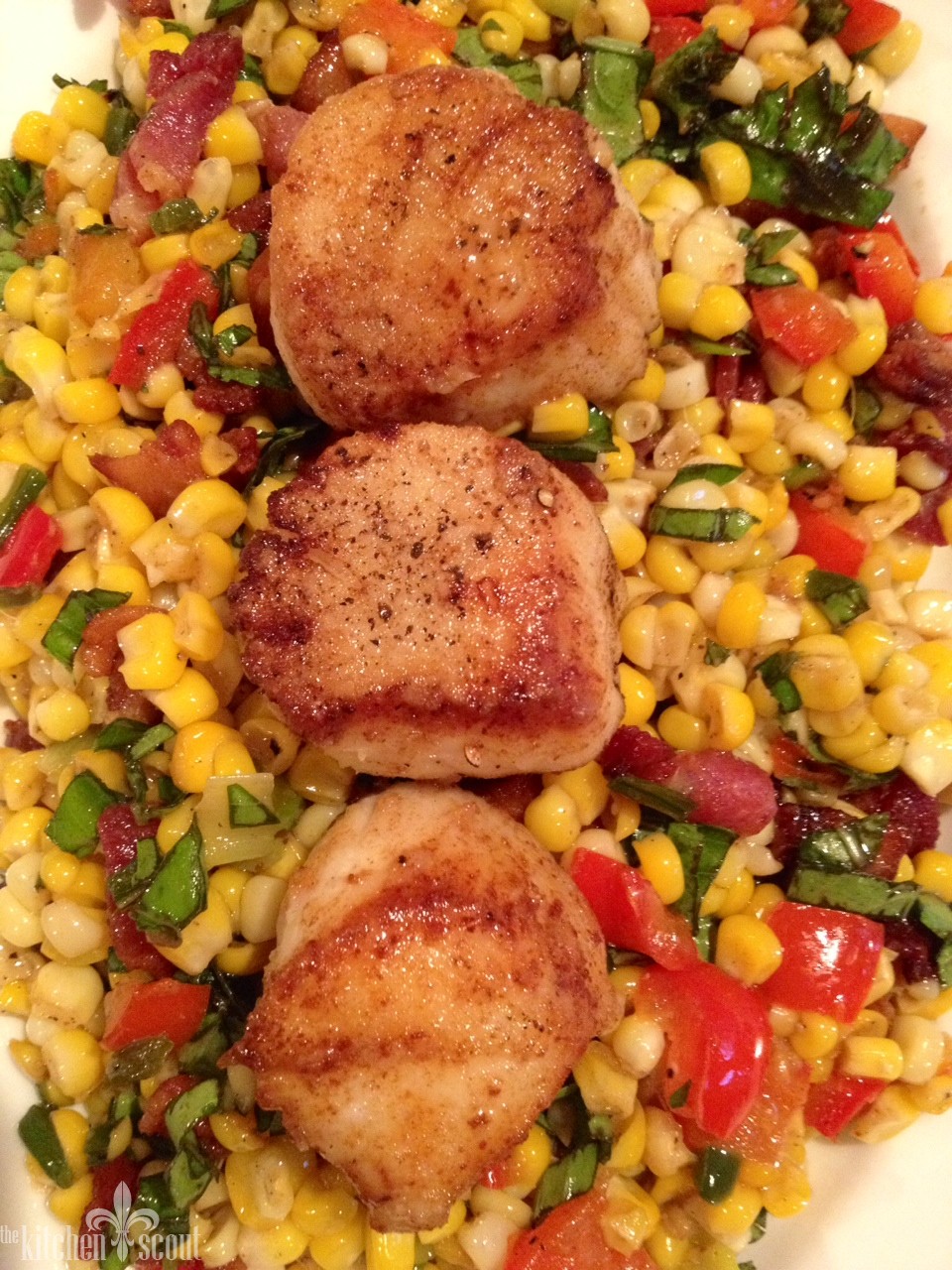 Seared Scallops with Corn and Bacon The Kitchen Scout