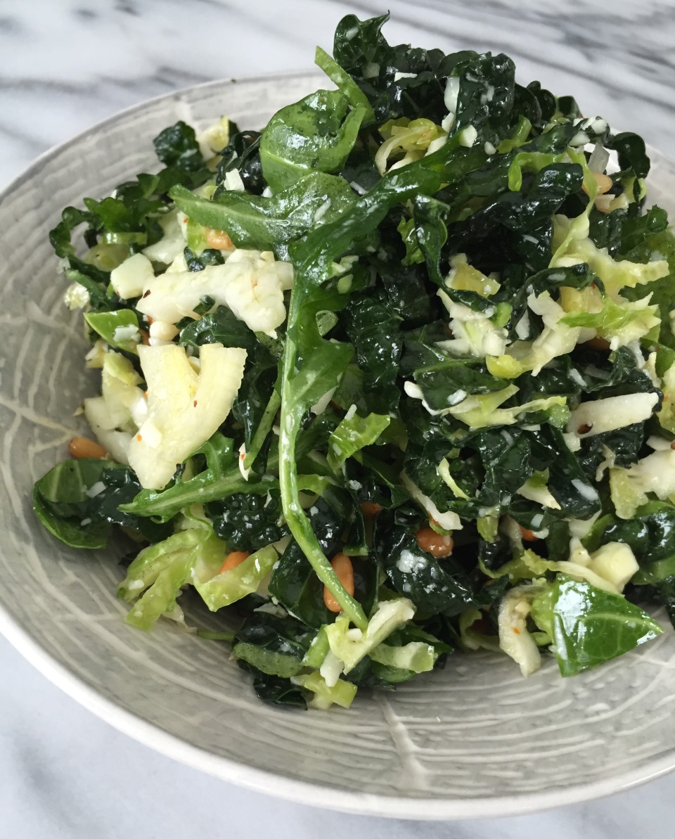 Shaved Tuscan Kale and Brussels Sprouts Salad The Kitchen Scout