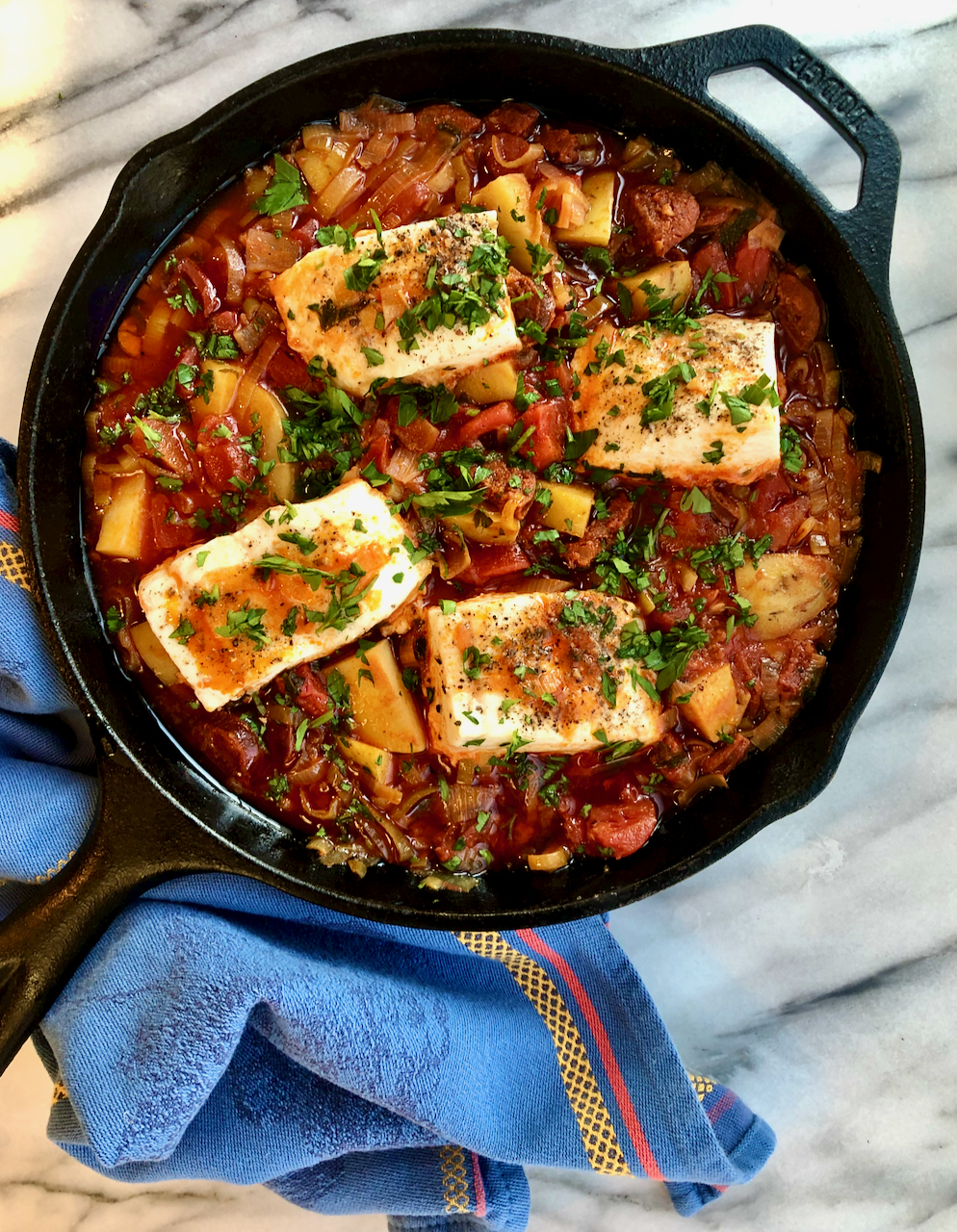 Cod “Stew” with Chorizo, Leeks & Potatoes The Kitchen Scout